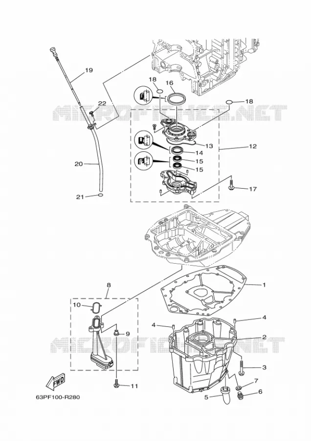 VENTILATEUR D'HUILE Yamaha OUTBOARD ENGINES 150hp (110.3kW) 2019 F150  F150FETX
