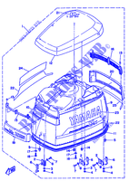 CAPOT SUPERIEUR pour Yamaha L225C Left Hand, Electric Start, Remote Control, Power Trim & Tilt, Oil Injection de 1994