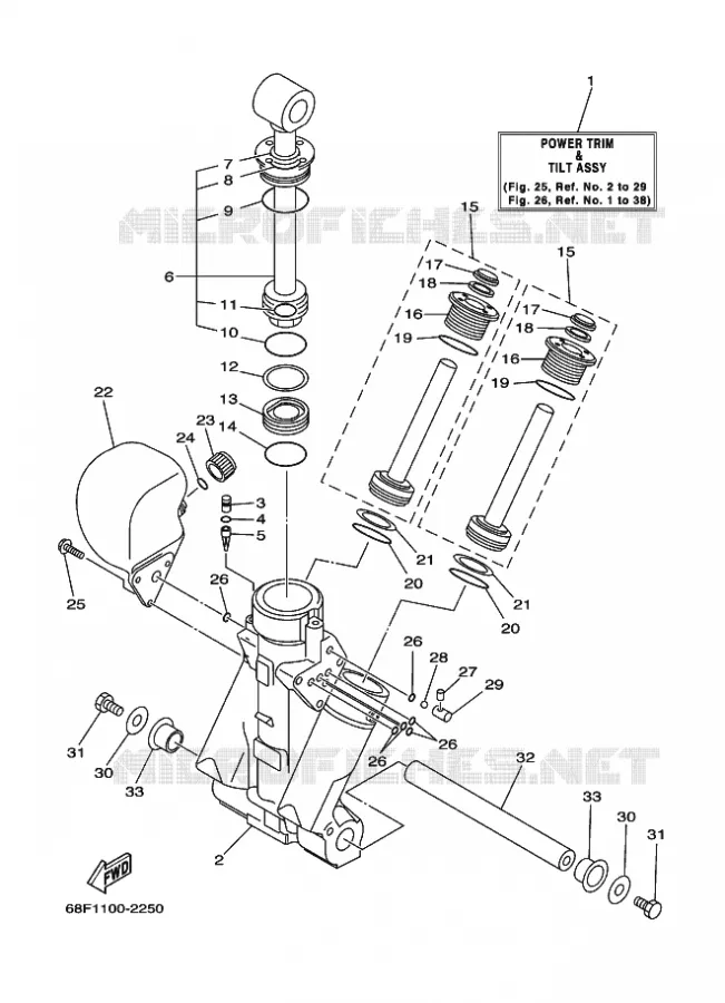 MOTEUR DE SYSTEME D'INCLINAISON 1 Yamaha OUTBOARD ENGINES 200hp (147.1kW) 2004 LZ200  LZ200NETOX