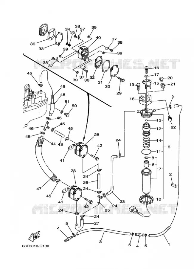ALIMENTATION CARBURANT 1 Yamaha OUTBOARD ENGINES 200hp (147.1kW) 2004 Z200  Z200NETOL