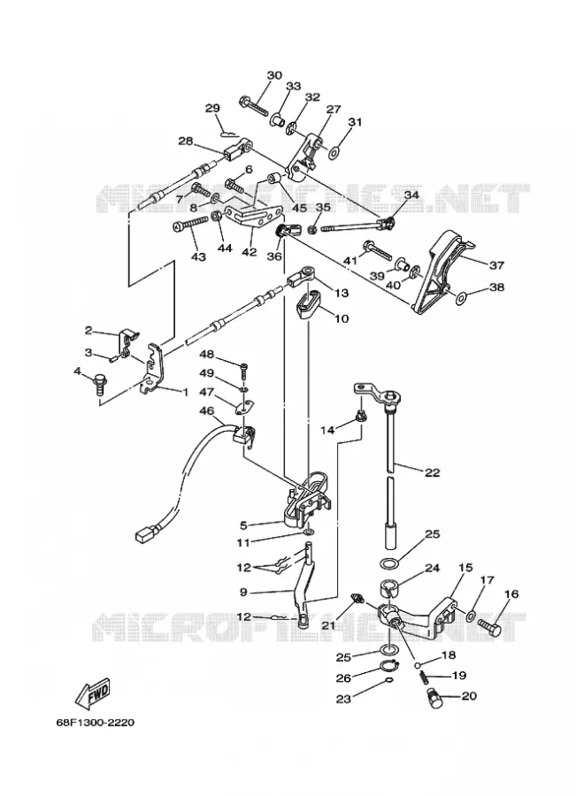 COMMANDE D'ACCELERATEUR Yamaha OUTBOARD ENGINES 200hp (147.1kW) 2002 Z200  Z200N