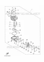 CARBURATEUR pour Yamaha 9.9F Manual Starter, Tiller Handle, Manual Tilt, Pre-Mixing, Shaft 15