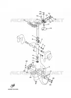 SUPPORT 2 pour Yamaha 9.9F Manual Starter, Tiller Handle, Manual Tilt, Pre-Mixing, Shaft 15
