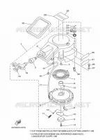 DEMARREUR pour Yamaha 9.9F Manual Starter, Tiller Handle, Manual Tilt, Pre-Mixing, Shaft 20