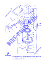 DEMARREUR pour Yamaha 9.9F Manual Starter, Tiller Handle, Manual Tilt, Pre-Mixing, Shaft 15