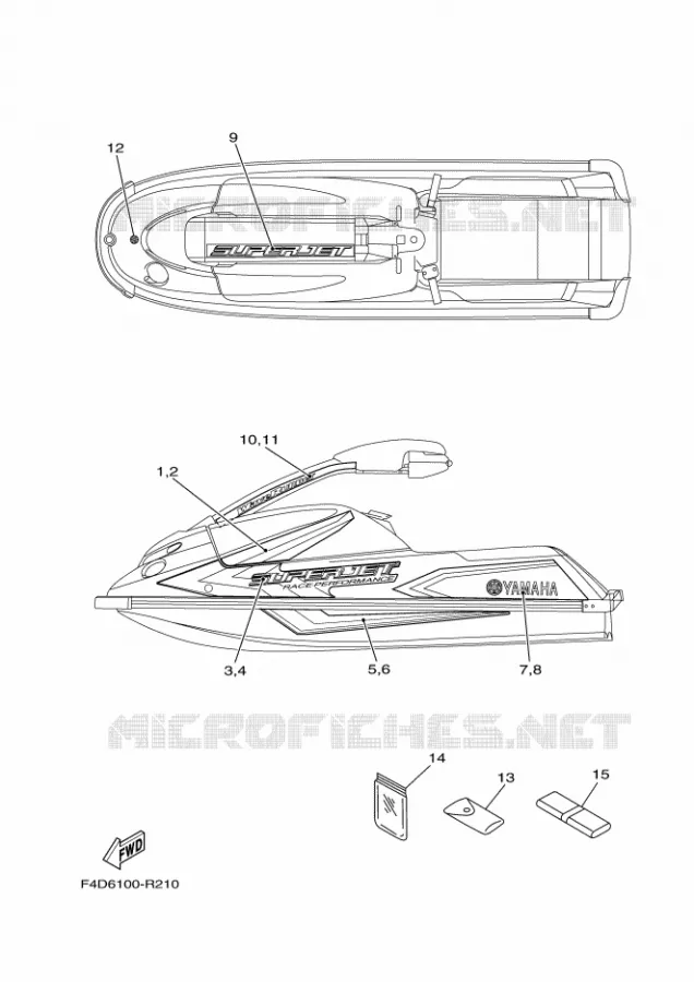 EMBLEME Yamaha WAVERUNNER 700 2016 SUPERJET  SJ700B-R