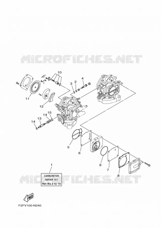 KIT DE REPARATION 2 Yamaha Waverunner 70016 2016 SJ700B-R '16  SJ700B-R '16