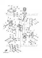 SUPPORT pour Yamaha E8D Enduro, Manual Starter, Tiller Handle, Manual Tilt, Pre-Mixing, Shaft 20
