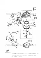 DEMARREUR pour Yamaha E8D Enduro, Manual Starter, Tiller Handle, Manual Tilt, Pre-Mixing, Shaft 20