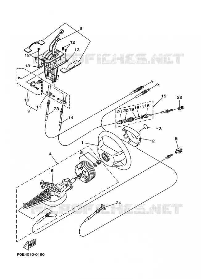 GUIDON ET CABLES Yamaha WAVERUNNER 1430 2000 JET  JET FOR 1430TR