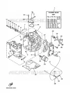 CYLINDRE / CARTER MOTEUR 1 pour Yamaha F15A Manual Starter, Tiller Handle, Manual Tilt, Shaft 15