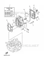 CYLINDRE / CARTER MOTEUR 2 pour Yamaha F15A Manual Starter, Tiller Handle, Manual Tilt, Shaft 20