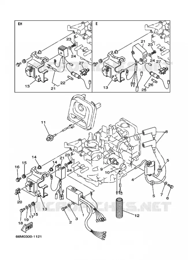 PARTIE ELECTRIQUE 1 Yamaha OUTBOARD ENGINES 15hp (11.0kW) 2003 F15  F15AMHL