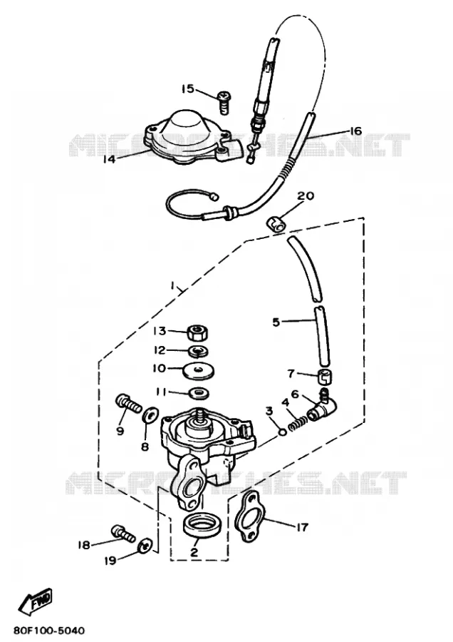 POMPE A HUILE Yamaha snowmobiles 250 1990 BRAVO  BR250TSP