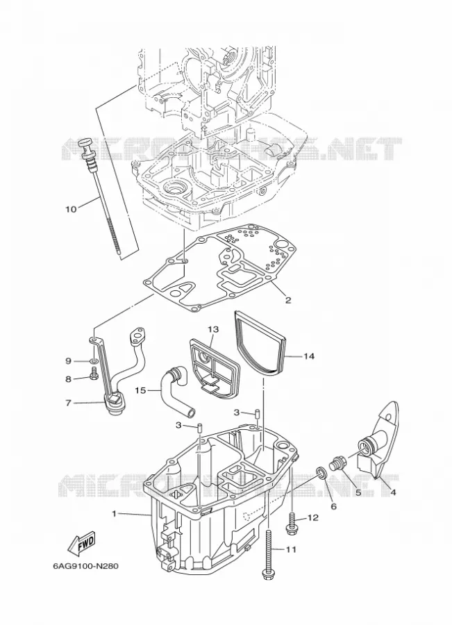 VENTILATEUR D'HUILE Yamaha OUTBOARD ENGINES 15hp (11.0kW) 2014 F15  F15CMHS