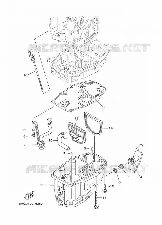 VENTILATEUR D'HUILE Yamaha OUTBOARD ENGINES 15hp (11.0kW) 2014 F15  F15CMHL