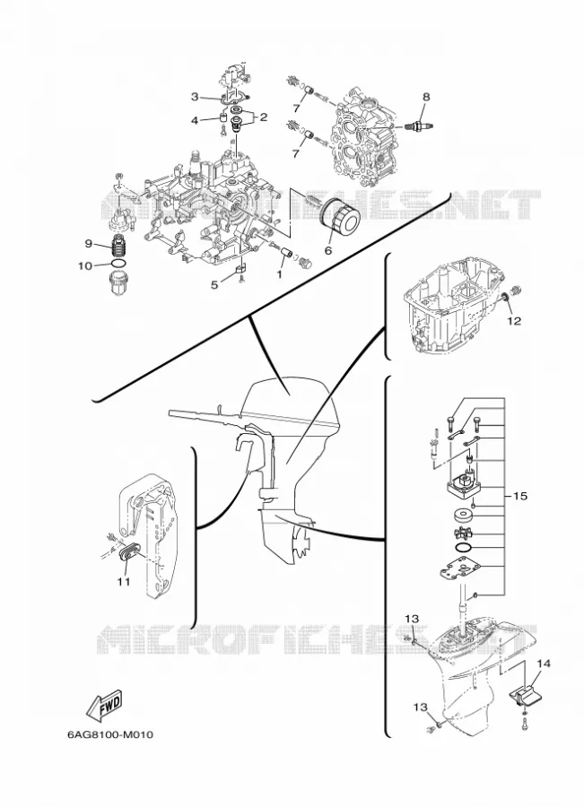 PIECES D'ENTRETIEN Yamaha OUTBOARD ENGINES 15hp (11.0kW) 2014 F15  F15CEHL