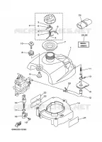 CARBURATEUR pour Yamaha F2.5A Manual Starter, Tiller Handle, Manual Tilt, Shaft 15