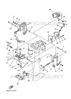 SUPPORT pour Yamaha F2.5M Manual Start, Manual Tilt, Tiller Control, Shaft 15