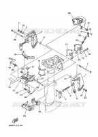 SUPPORT pour Yamaha F2.5M Manual Start, Manual Tilt, Tiller Control, Shaft 15