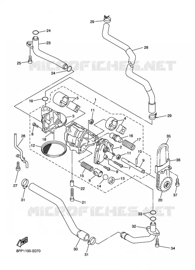 POMPE A HUILE Yamaha snowmobiles 1000 2006 APEX  RX10