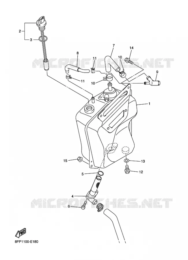 RESERVOIR D'HUILE Yamaha snowmobiles 1000 2006 APEX  RX10
