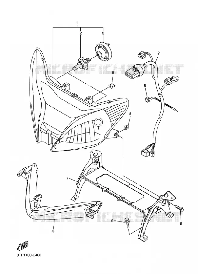 PHARE Yamaha snowmobiles 1000 2007 APEX  RX10STGT