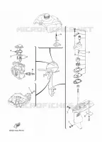 PIECES D'ENTRETIEN pour Yamaha F2.5B Manual Starter, Tiller Handle, Shaft 15