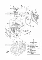 CYLINDRE / CARTER MOTEUR 1 pour Yamaha F2.5B Manual Starter, Tiller Handle, Manual Tilt, Shaft 20