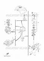PIECES D'ENTRETIEN pour Yamaha F2.5B Manual Starter, Tiller Handle, Manual Tilt, Shaft 20