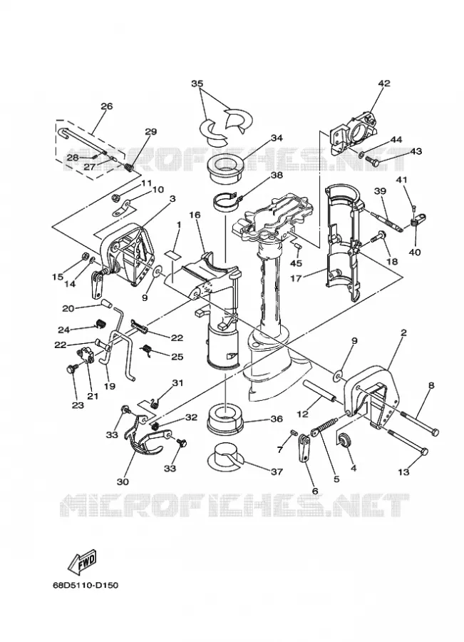 SUPPORT Yamaha OUTBOARD ENGINES 4hp (2.9kW) 2005 F4  F4AMHS