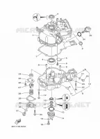 CYLINDRE / CARTER MOTEUR 2 pour Yamaha F4B Manual Starter, Tiller Handle, Manual Tilt, Shaft 20