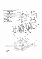 CYLINDRE / CARTER MOTEUR 1 pour Yamaha F5A Manual Starter, Tiller Handle, Manual Tilt, Shaft 20