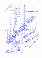 BOITIER D'HELICE ET TRANSMISSION 1 pour Yamaha F5A Manual Starter, Tiller Handle, Manual Tilt, Shaft 15