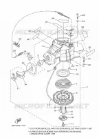 DEMARREUR pour Yamaha F5A Manual Starter, Tiller Handle, Manual Tilt, Shaft 20