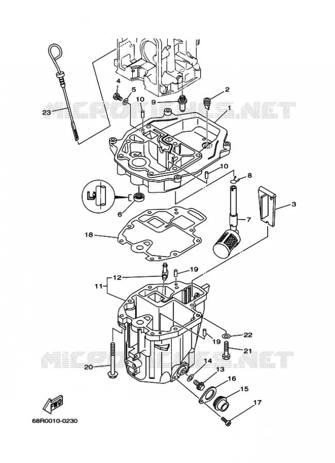 VENTILATEUR D'HUILE Yamaha OUTBOARD ENGINES 6hp (4.4kW) 2003 F6  F6BMHS