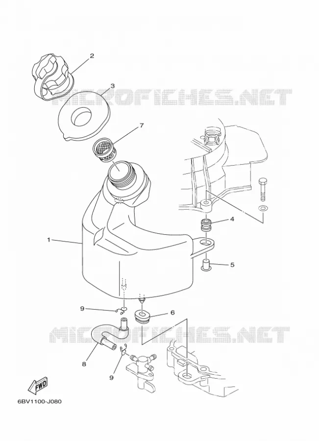 ALIMENTATION CARBURANT 1 Yamaha OUTBOARD ENGINES 6hp (4.4kW) 2012 F6  F6CMHS