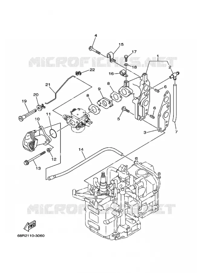 ADMISSION Yamaha OUTBOARD ENGINES 8hp (5.9kW) 2004 F8  F8MSHC