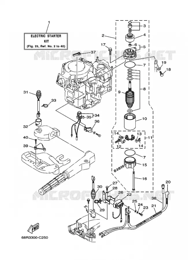 PIÈCES OPTIONNELLES Yamaha OUTBOARD ENGINES 8hp (5.9kW) 2004 F8  F8MSHC