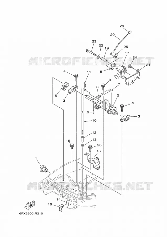 COMMANDE D'ACCELERATEUR 1 Yamaha OUTBOARD ENGINES 8hp (5.9kW) 2017 F8  F8FMHS