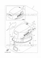 CAPOT SUPERIEUR pour Yamaha F9.9H Manual Starter, Tiller Handle, Manual Tilt, Shaft 20