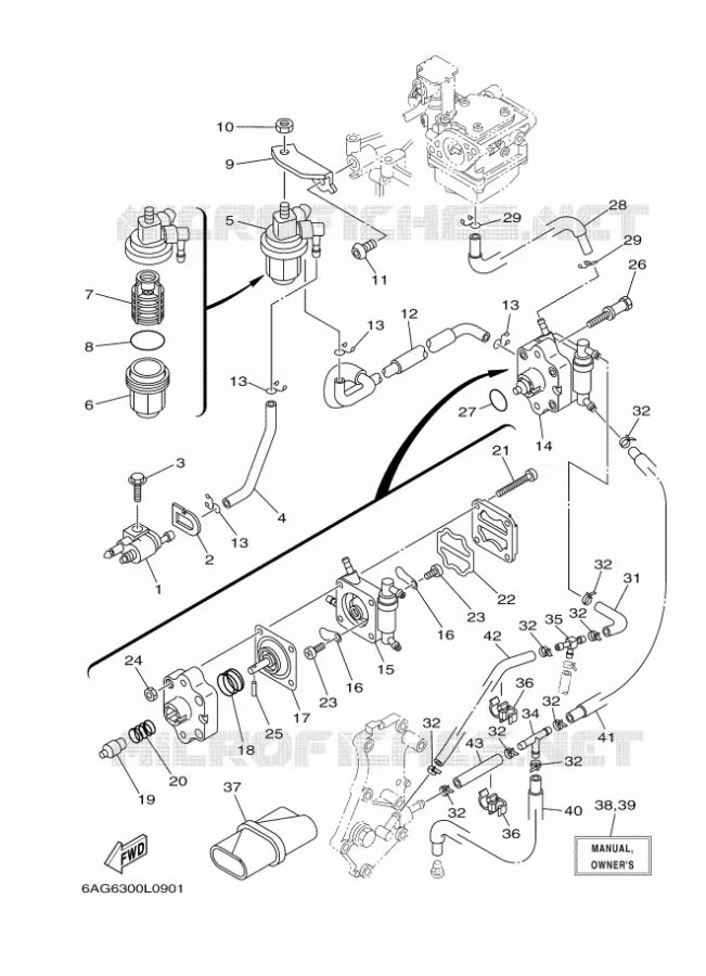 RESERVOIR A ESSENCE Yamaha OUTBOARD ENGINES 9.9hp (7.3kW) 2012 F9.9  F9.9HMHS