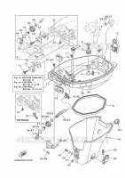 CARENAGE INFERIEUR pour Yamaha F9.9J Manual Starter, Tiller Handle, Manual Tilt, Shaft 15