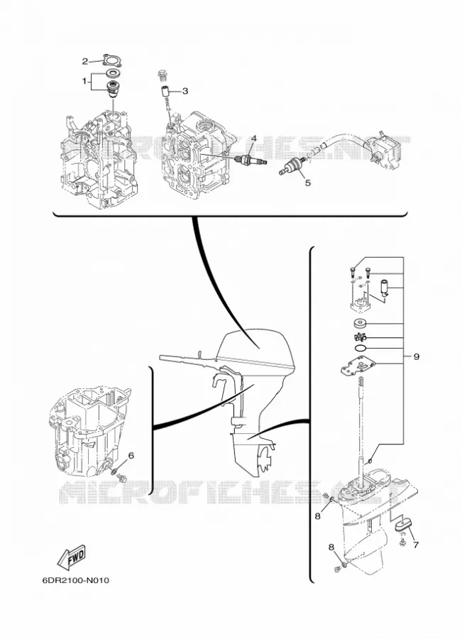 PIECES D'ENTRETIEN Yamaha OUTBOARD ENGINES 9.9hp (7.3kW) 2015 F9.9  F9.9JMHS