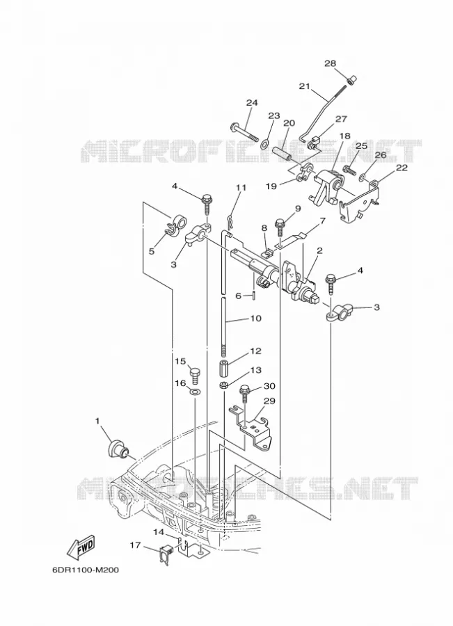 COMMANDE D'ACCELERATEUR 1 Yamaha OUTBOARD ENGINES 9.9hp (7.3kW) 2014 F9.9  F9.9JMHS
