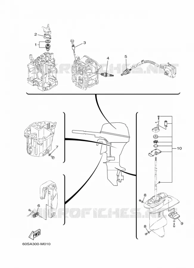 PIECES D'ENTRETIEN Yamaha OUTBOARD ENGINES 8hp (5.9kW) 2014 FT8  FT8DMHL