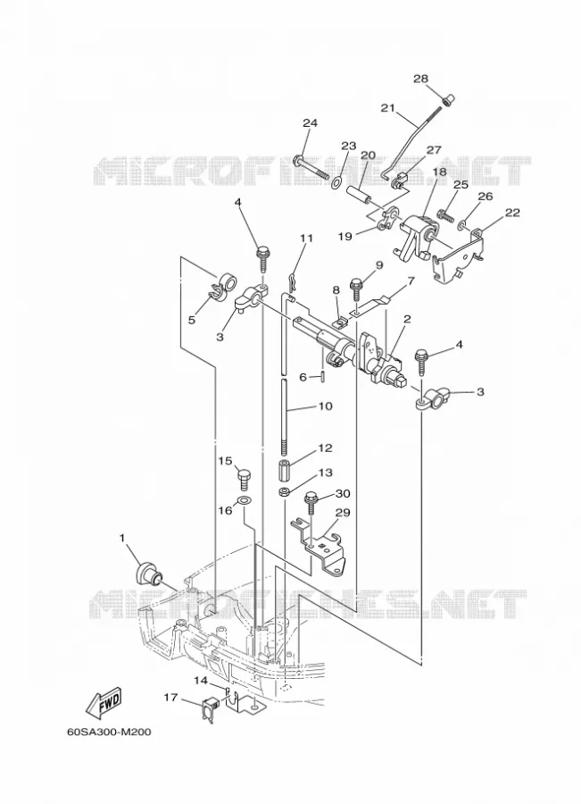 COMMANDE D'ACCELERATEUR 1 Yamaha OUTBOARD ENGINES 8hp (5.9kW) 2013 FT8  FT8DMHX