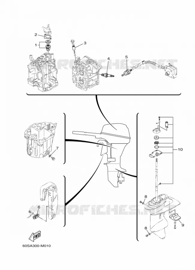 PIECES D'ENTRETIEN Yamaha OUTBOARD ENGINES 8hp (5.9kW) 2013 FT8  FT8DMHX