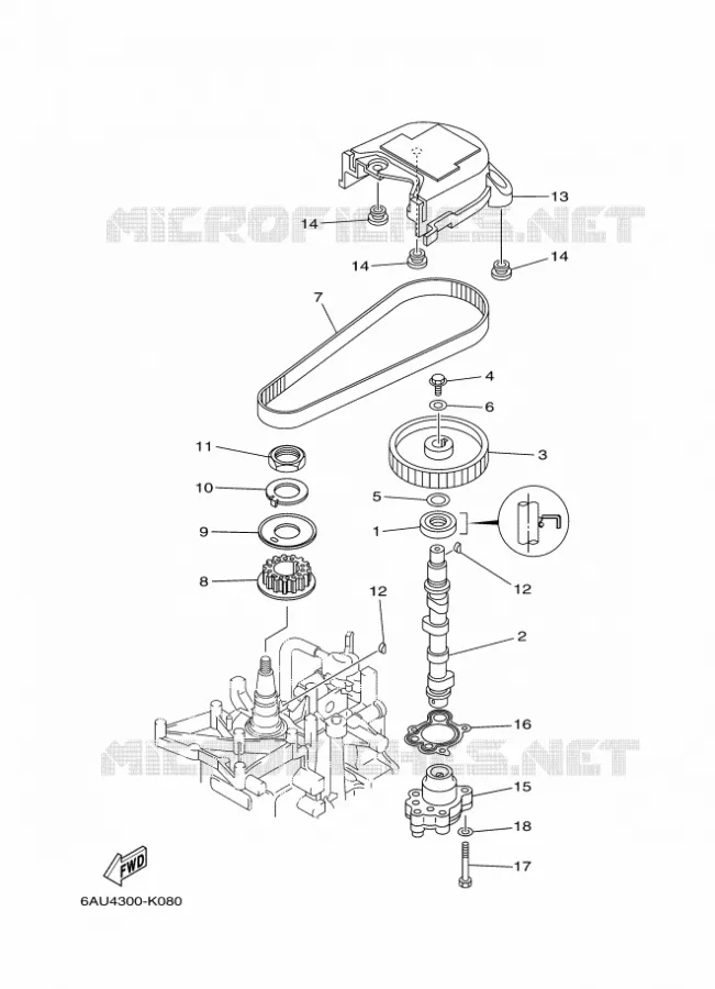 POMPE A HUILE Yamaha OUTBOARD ENGINES 8hp (5.9kW) 2013 FT8  FT8DEX