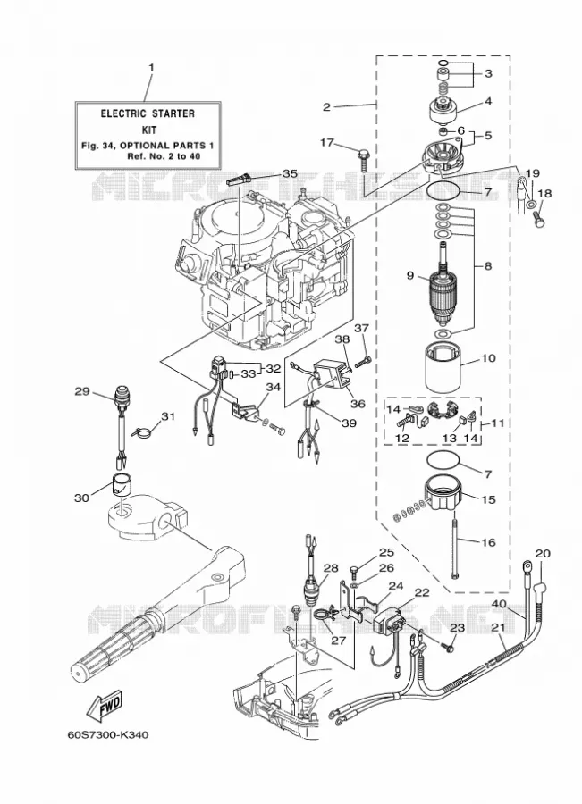 PIÈCES OPTIONNELLES 1 Yamaha OUTBOARD ENGINES 8hp (5.9kW) 2012 FT8  FT8DMHX